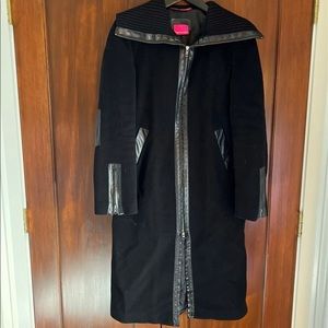 Mackage wool/cashmere/leather coat - Medium, black